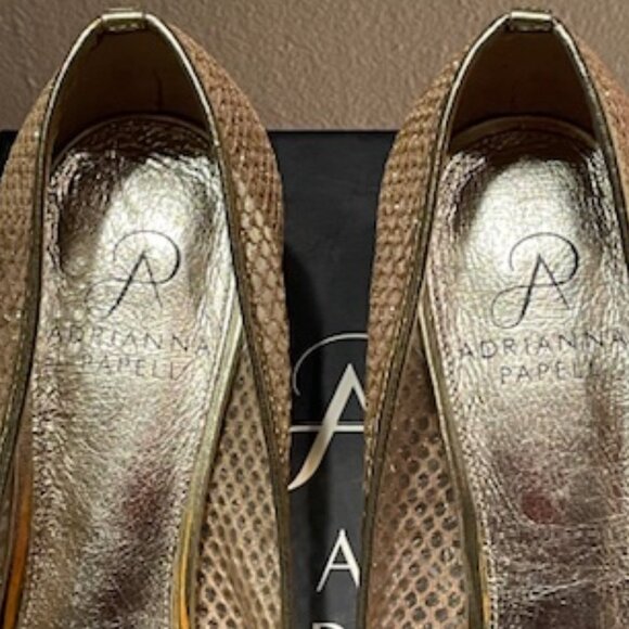 Adrianna Papell Lois Honeycomb Dress Pumps Gold Mesh 8.5M - Picture 9 of 11